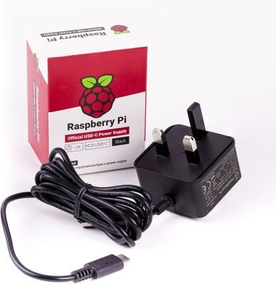 Raspberry Pi Alimentatore per  , presa USB di tipo C con Connettore UK, cavo da 1.5m (100), RPI4 PSU UK BLACK BULK