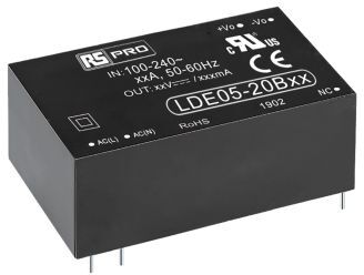 RS PRO Alimentatore switching integrato , 3.3W, ingresso 100 → 370 V dc, 85 → 264 V ac, uscita 3V cc, 1A