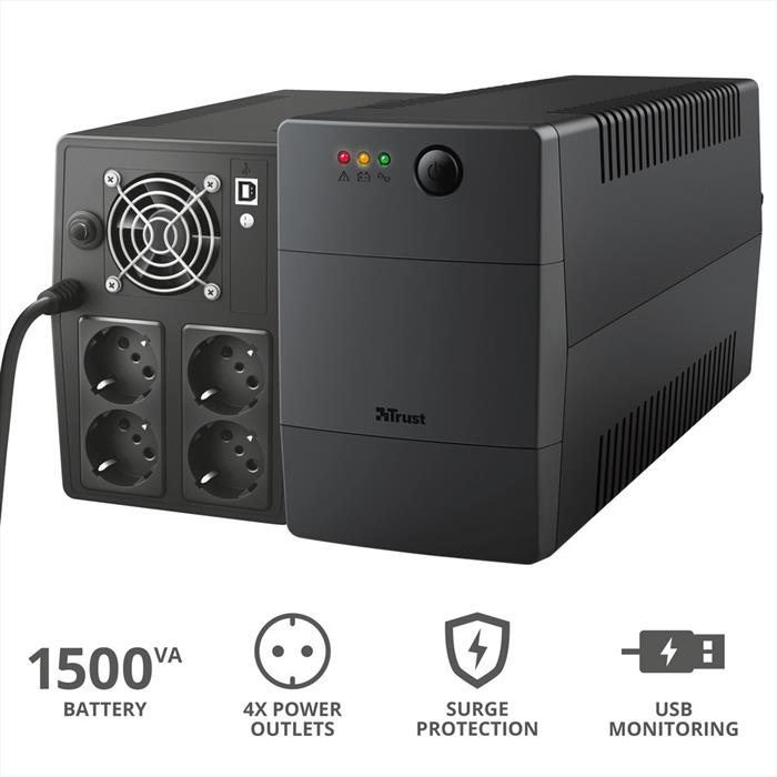 Trust Paxxon 1500va Ups 4 Outlets-black