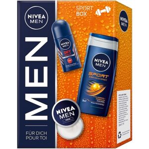 NIVEA Männerpflege Deodorant Geschenkset Duschgel 250 ml + Dry Impact Anti-Transpirant Deo Roll-On 50 ml + Creme 30 ml