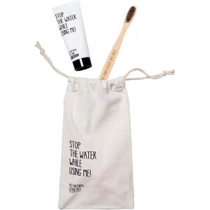 STOP THE WATER WHILE USING ME! Ansigt Tandpleje Gavesæt Wooden Bamboo Toothbrush + Toothpaste 0,75 ml +- Mini Tote Bag Oral Care