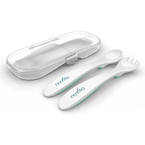 Nuvita Spoon and fork set couverts dans une boîte Pastel green 2 pcs