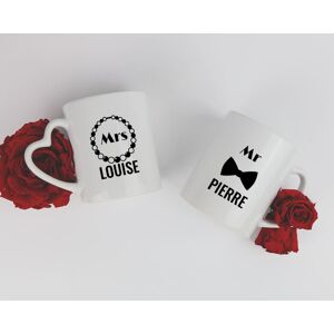 Cadeaux.com Duo de mugs personnalisés prénoms couple - Mr & Mrs