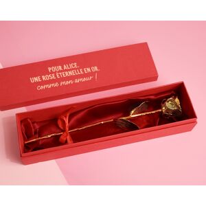 Cadeaux.com Grande rose en or dans son ecrin personnalisable - Texte