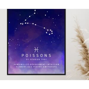Cadeaux.com Affiche personnalisee Constellation - Poissons