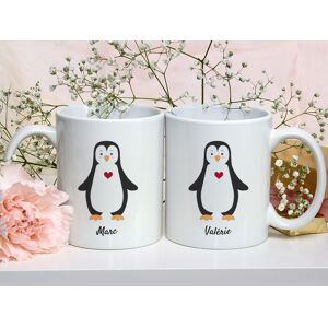 Cadeaux.com Duo de mugs personnalises prenoms couple - Pingouins