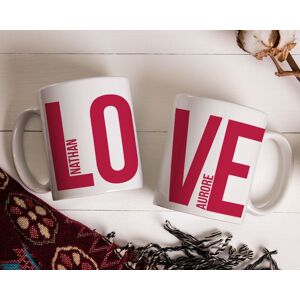 Cadeaux.com Duo de mugs personnalisés prénoms couple - Love