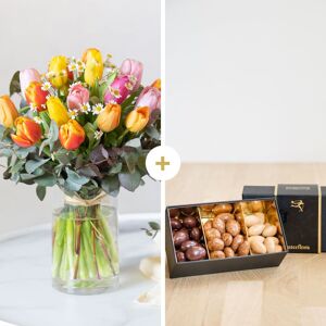 Interflora Nos charmantes tulipes et ses amandes au chocolat - Livraison de fleurs- Interflora