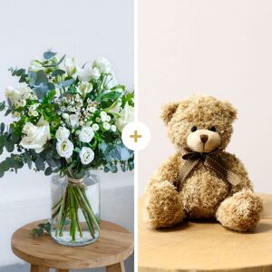 Paradis blanc et son ourson Harry - Fleurs & Cadeaux Interflora - Livraison en 4H