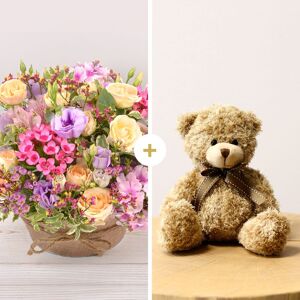 Zeste tendre et son ourson Harry - Interflora - Livraison composition florale