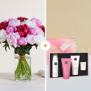 Brassee de pivoines et son coffret Rituals Interflora Livraison fleurs Collection Fete des Meres Livraison en 24h