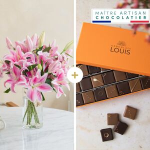 Lys rose & chocolats - Interflora - Livraison bouquet de saison
