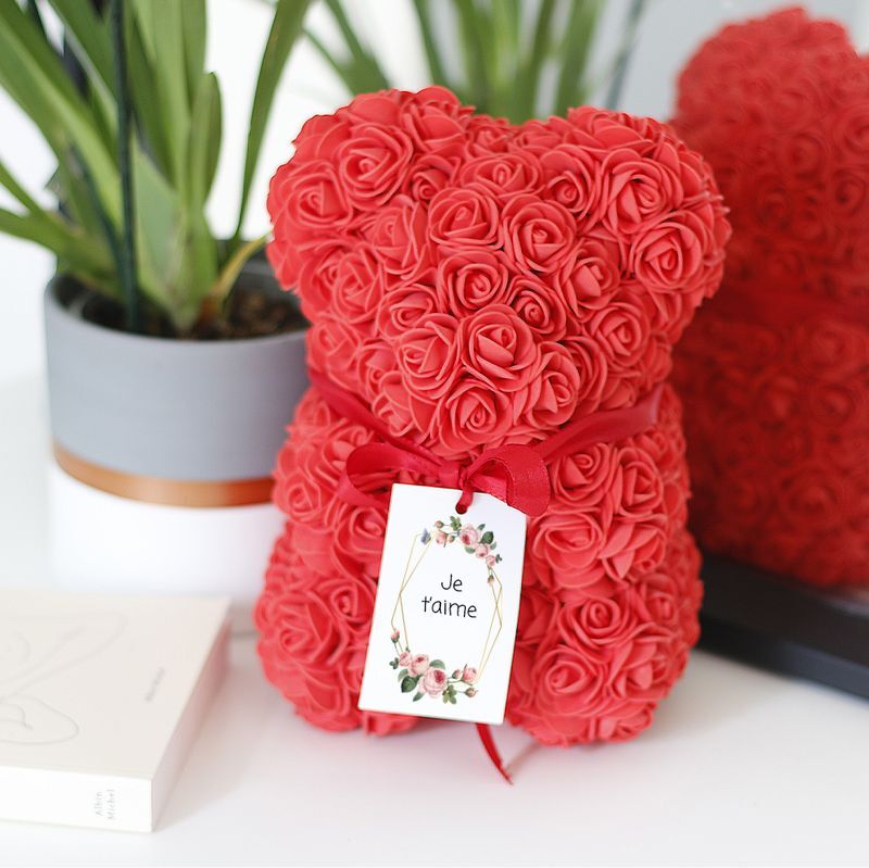 Ourson en rose - Interflora Cadeaux - Livraison de cadeaux personnalisés