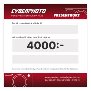 CyberPhoto Presentkort 4000kr