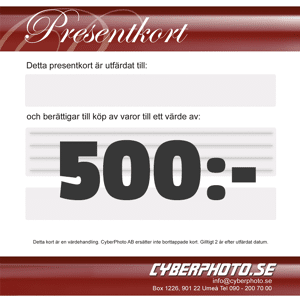 CyberPhoto Presentkort 500kr