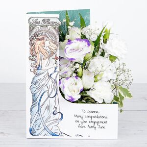 www.flowercard.co.uk White Spray Carnations and Lisianthus Personalised Flowercard