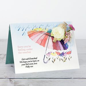 www.flowercard.co.uk Get Well Soon Flowers with Spray Roses, White Statice, Pink Waxflower, Santini and Dried Poppy Heads