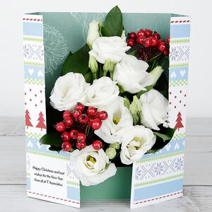 www.flowercard.co.uk Ruscus, White Lisianthus and Red Berries Flowercard