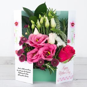 www.flowercard.co.uk Mother's Day Flowers with Tea Roses, Lisianthus, Pink Veronica, Chrysanthemum Santini, Statice, Sprigs of Rosemary and Ruscus