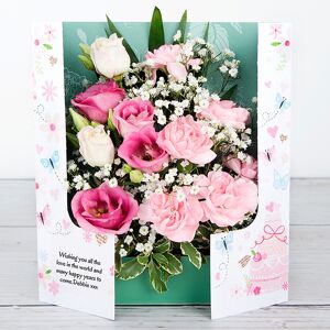 www.flowercard.co.uk Personalised Wedding Flowers with Spray Carnations, Lisianthus, Gypsophila, Pittosporum and Chico Leaf