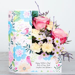 www.flowercard.co.uk Mother's Day Flowers with Classic Roses, Spray Carnations, Madiba, Limonium, Painted Birch and Pistache