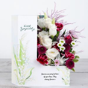 www.flowercard.co.uk Sympathy Flowers with Pink Carnations, Santini, Lisianthus and Wheat Heads