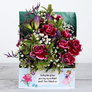 www.flowercard.co.uk Lilac Freesias, Carnations and Gypsophila Flowercard