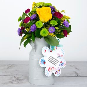 www.flowercard.co.uk Yellow Rose & Purple Carnation Flowerchurn