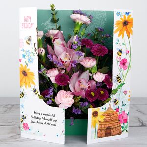 www.flowercard.co.uk Pink Orchids, Carnations and Lilac Willow XL Flowercard