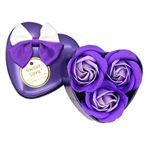 Roadoor Rose Flower Petals Bath Soap Gift Set Romantic Floral Scented Rose Bouquet Soap Heart Shape Box Rose Flower For Valentine's Day, New Year, Mother's Day 18 1size