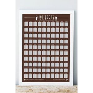 Gift Republic 100 Beers Scratch Off Bucket List Poster