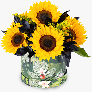 Haute Florist Summer Sunflower Hatbox