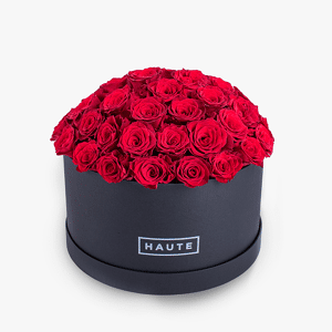 Grand Gesture - Hat Box Roses - Luxury Hat Box Roses - Red Rose Hat Box - Hat Box with Roses - Haute Florist
