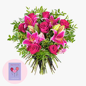 Haute Florist Rose & Oriental Lily with FREE Card