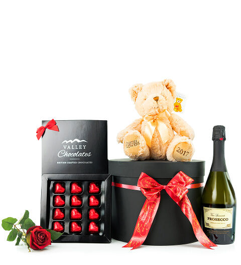 Rose & Prosecco Hat Box Hamper - Gift Basket - Prestige Hampers