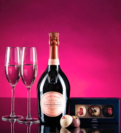 Laurent Perrier Rose & Chocolates Hamper - Gift Basket - Prestige Hampers