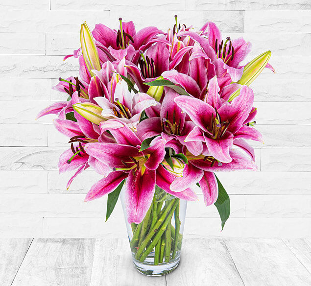 123 Flowers Pink Lilies - Lilies Bouquet - Flower Delivery - Next Day Flower Delivery - Send Flowers - Flowers By Post