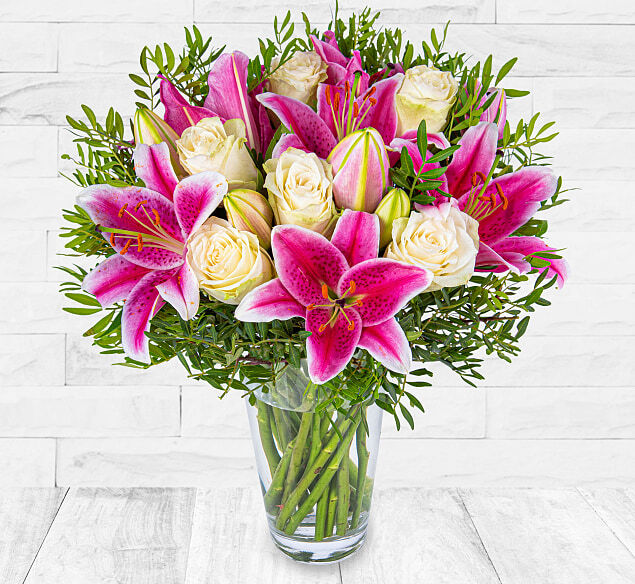 123 Flowers Classic Roses and Lilies  - Flower Delivery - Free Flower Delivery - Flowers - Flowers By Post