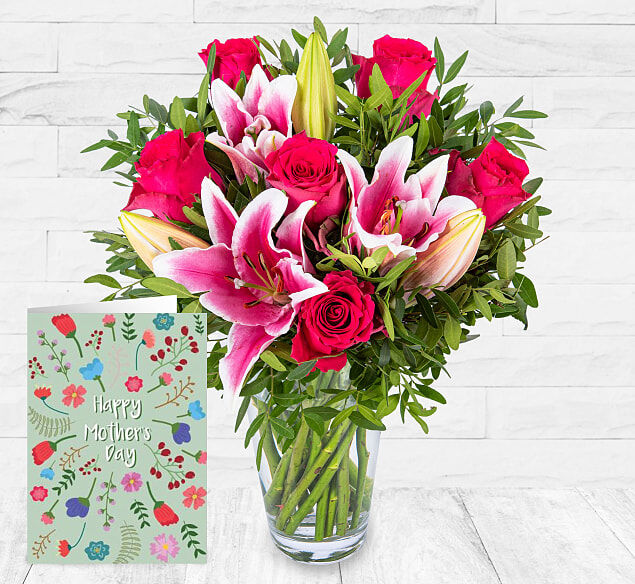 123 Flowers Roses and Lilies & Card