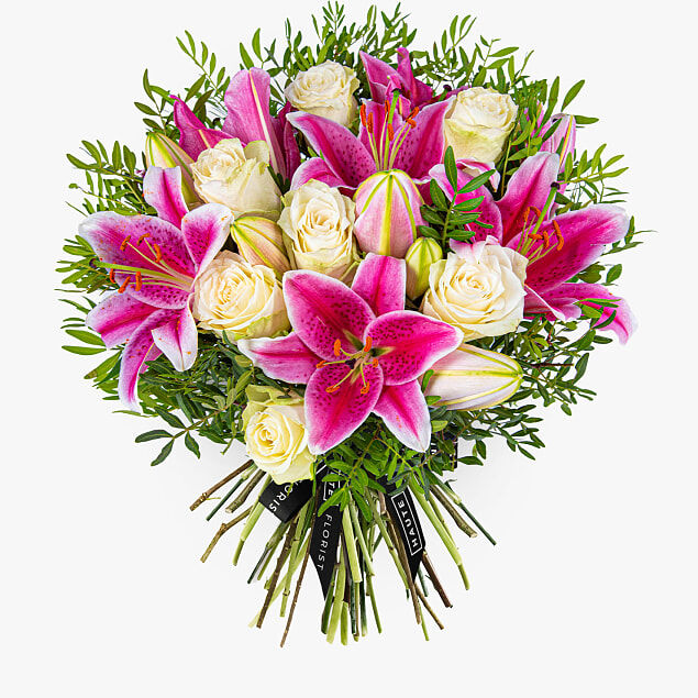 Haute Florist Classic Lily & Rose - Flower Delivery - Luxury Flowers - Luxury Roses - Flowers By Post