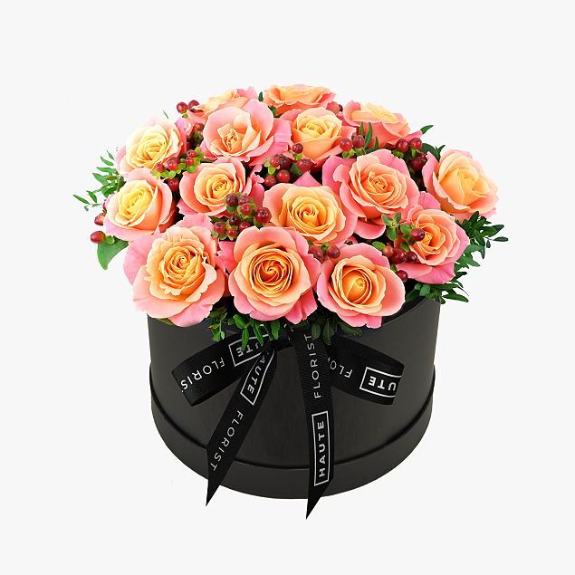 Perfectly Pink - Hat Box Flowers - Hat Box Roses - Luxury Hat Box Flowers - Roses in a Hat Box - Hat Box Flower Delivery - Haute Florist