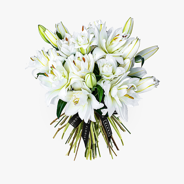 Haute Florist Double-Flowering Lilies - Flower Delivery - Luxury Flowers - Lily Bouquets - Flowers By Post - Send Flowers - Next Day Flowers