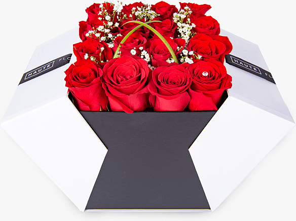 Haute Florist ROUGE ROYALE HAT BOX - Valentine's Flowers - Valentine's Day Flowers - Valentine's Roses - Valentine's Flower Delivery - Red Roses Delivery - vday flowers - florist valentines - vals day flowers - valentines bouquet