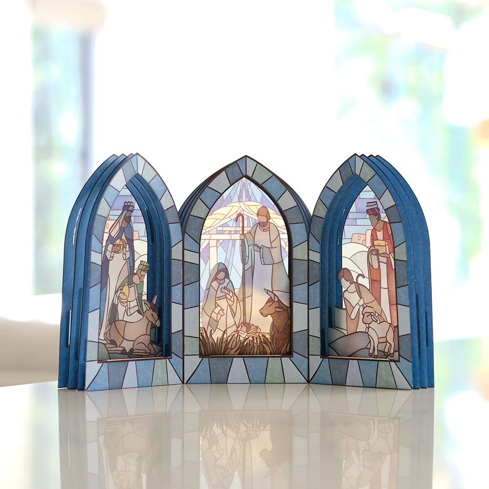 Lovepop Stained Glass Nativity Windows Giant Pop-Up Gift