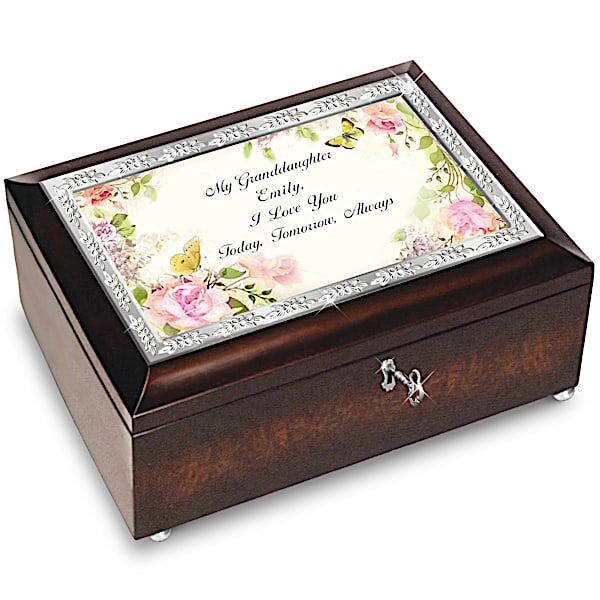 The Bradford Exchange "Granddaughter, I Love You Always" Music Box with Personalized Sentiment