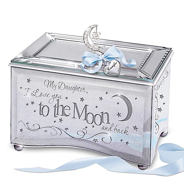 The Bradford Exchange My Daughter, I Love You To The Moon Personalized Mirrored Music Box