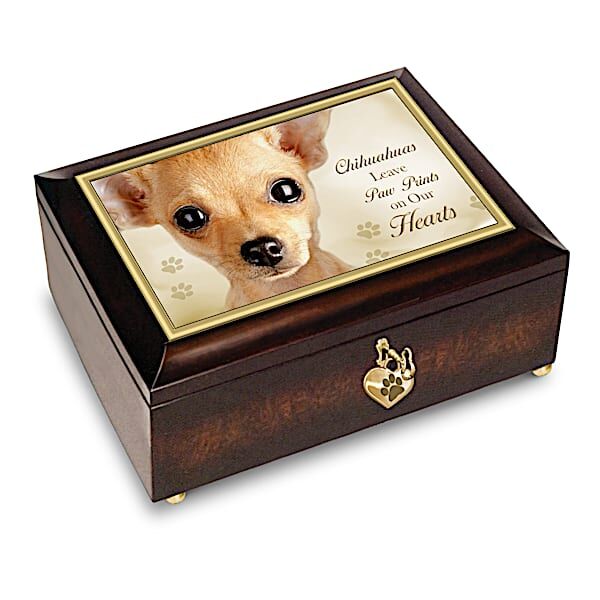 The Bradford Exchange Chihuahuas Leave Paw Prints On Our Hearts Music Box