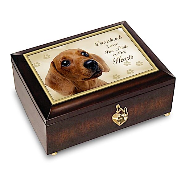 The Bradford Exchange Dachshunds Leave Paw Prints On Our Hearts Music Box