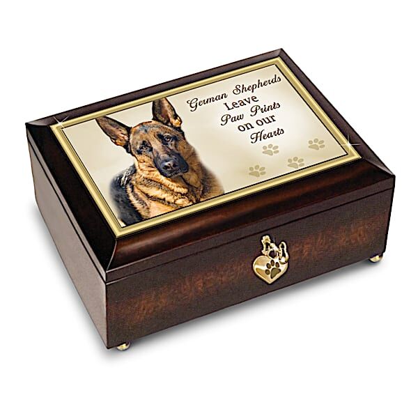 The Bradford Exchange German Shepherds Leave Paw Prints On Our Hearts Music Box