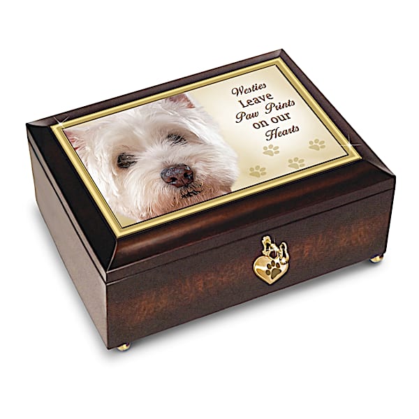 The Bradford Exchange Westies Leave Paw Prints On Our Hearts Music Box